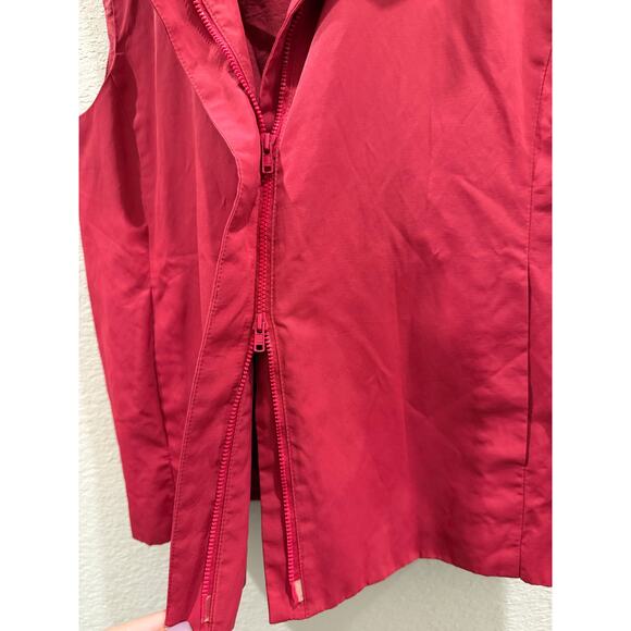Eileen Fisher Women’s Small Vest Red Cotton Blend Front Zip Pockets - Picture 6 of 10